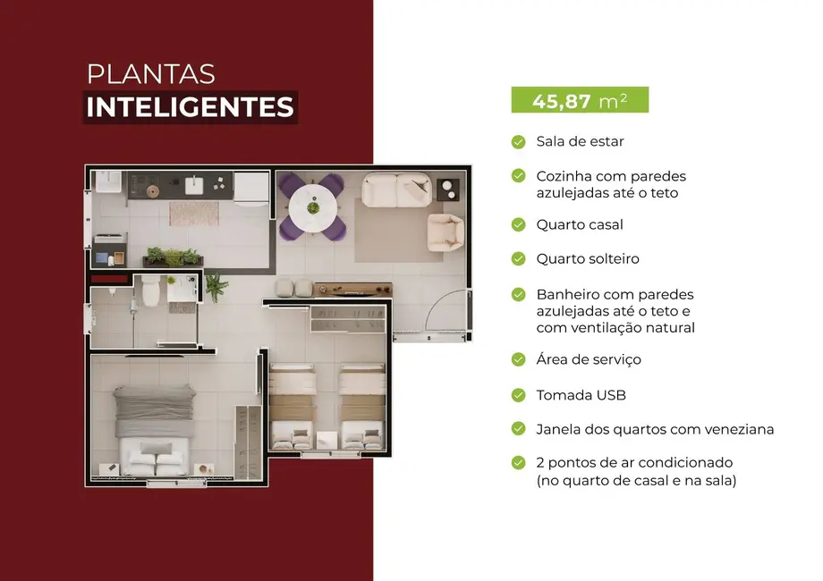 Foto 4 de Apartamento com 2 quartos à venda, 45m2 em Edgar Pereira, Montes Claros - MG