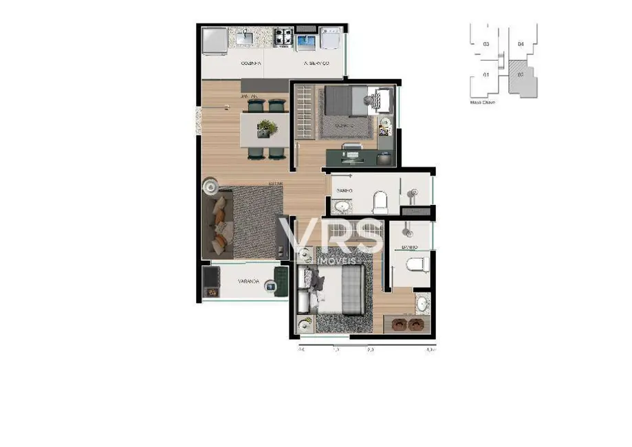 Foto 4 de Apartamento com 2 quartos à venda, 54m2 em Posse, Teresopolis - RJ