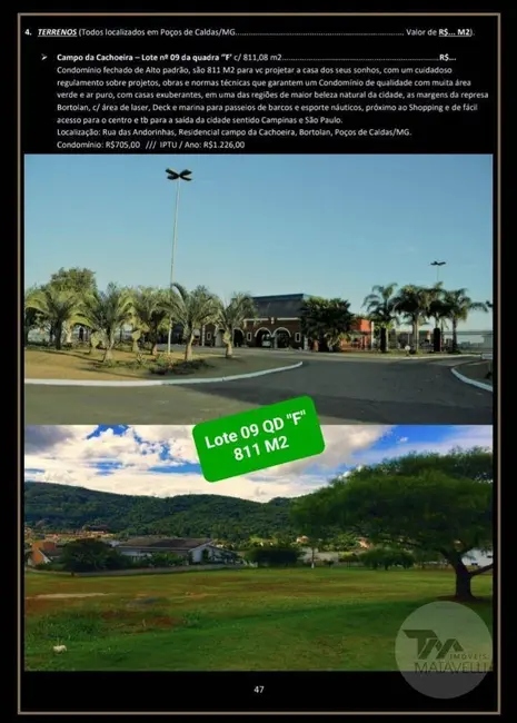 Foto 3 de Terreno / Lote à venda, 811m2 em Bortolan Norte I, Pocos De Caldas - MG