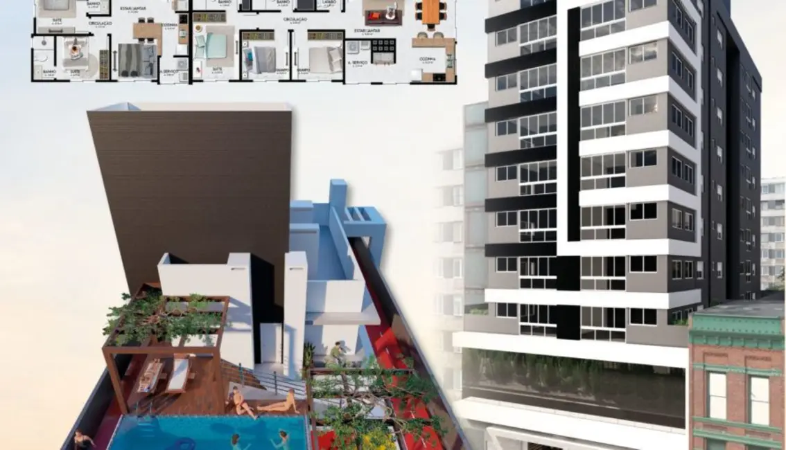 Apartamento com 3 quartos à venda, 85m2 em Capao Da Canoa - RS - imagem 2 Foto 2 de Apartamento com 3 quartos à venda, 85m2 em Capao Da Canoa - RS