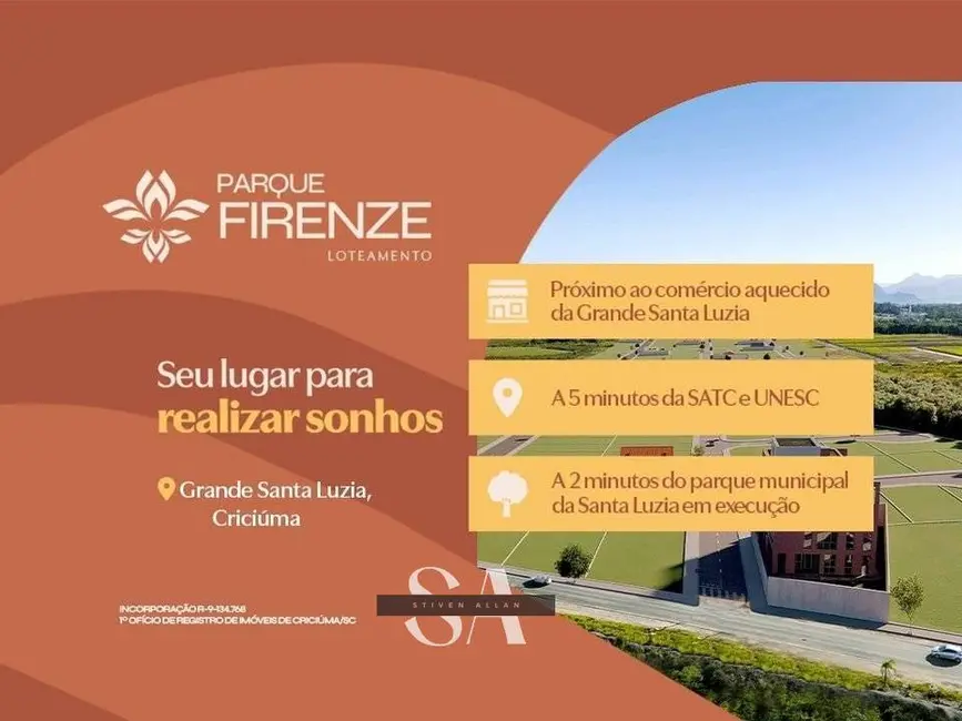 Foto 1 de Terreno / Lote à venda, 360m2 em Santa Luzia, Criciuma - SC