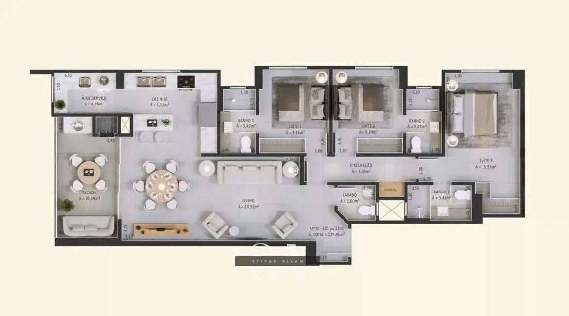 Foto 6 de Apartamento com 3 quartos à venda, 219m2 em Balneario Rincao - SC