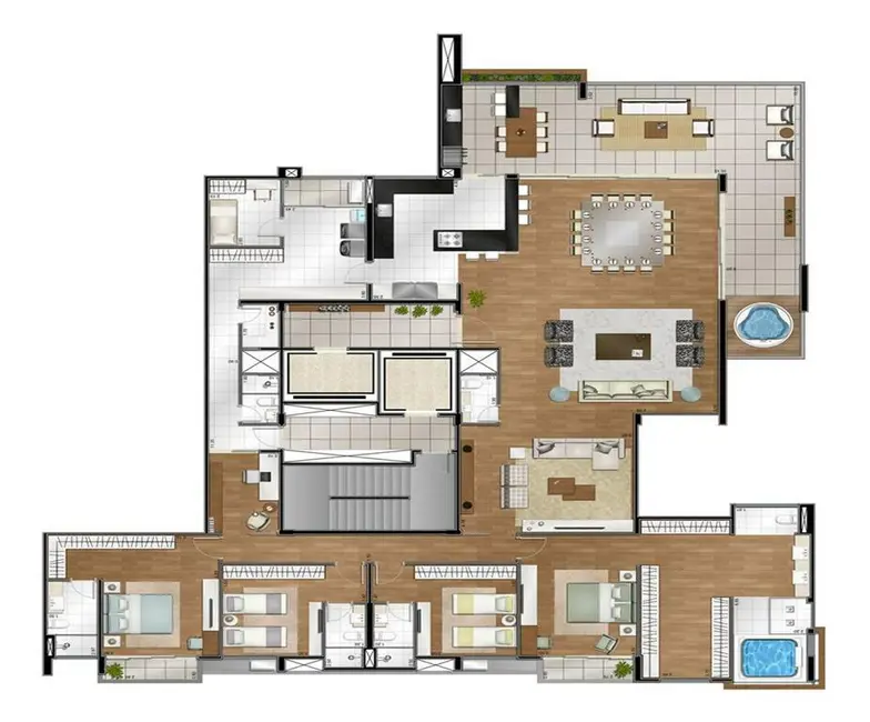 Foto 4 de Apartamento com 4 quartos à venda, 360m2 em Barranco, Taubate - SP