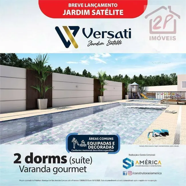 Foto 2 de Apartamento com 2 quartos à venda, 53m2 em Sao Jose Dos Campos - SP