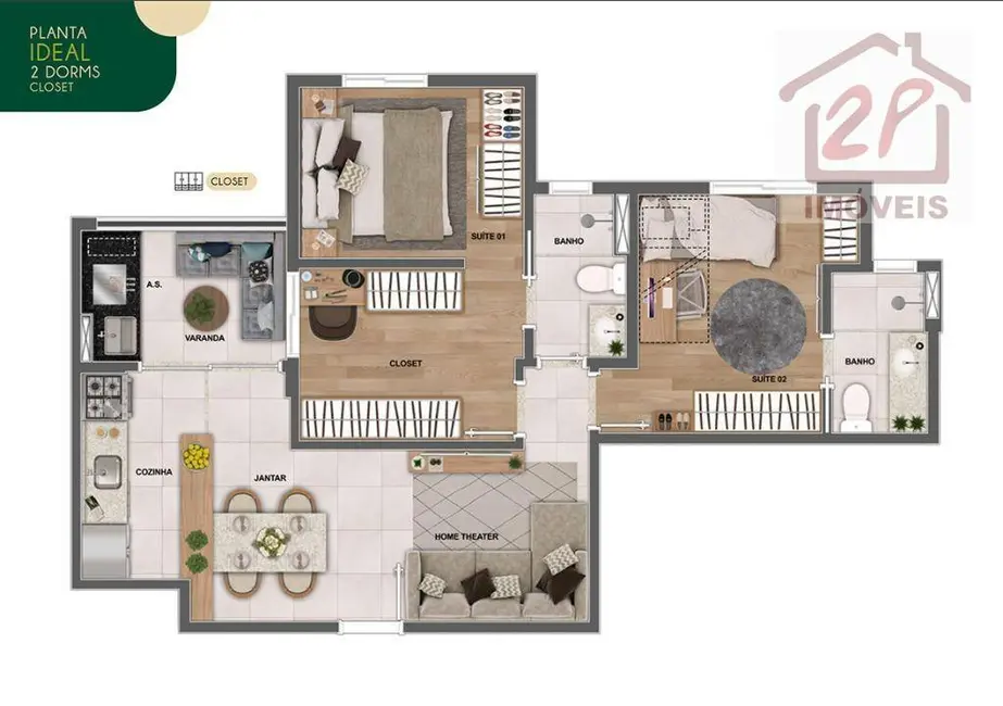 Apartamento com 3 quartos à venda, 78m2 em Sao Jose Dos Campos - SP - imagem 9 Foto 9 de Apartamento com 3 quartos à venda, 78m2 em Sao Jose Dos Campos - SP