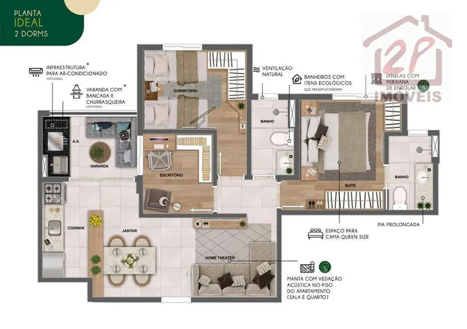 Apartamento com 3 quartos à venda, 78m2 em Sao Jose Dos Campos - SP - imagem 8 Foto 8 de Apartamento com 3 quartos à venda, 78m2 em Sao Jose Dos Campos - SP