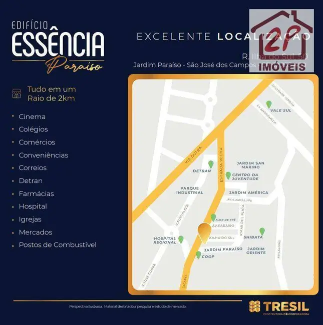 Foto 3 de Apartamento com 2 quartos à venda, 60m2 em Sao Jose Dos Campos - SP