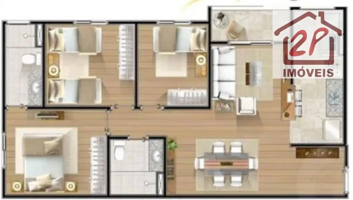 Foto 2 de Apartamento com 3 quartos à venda, 78m2 em Cacapava - SP