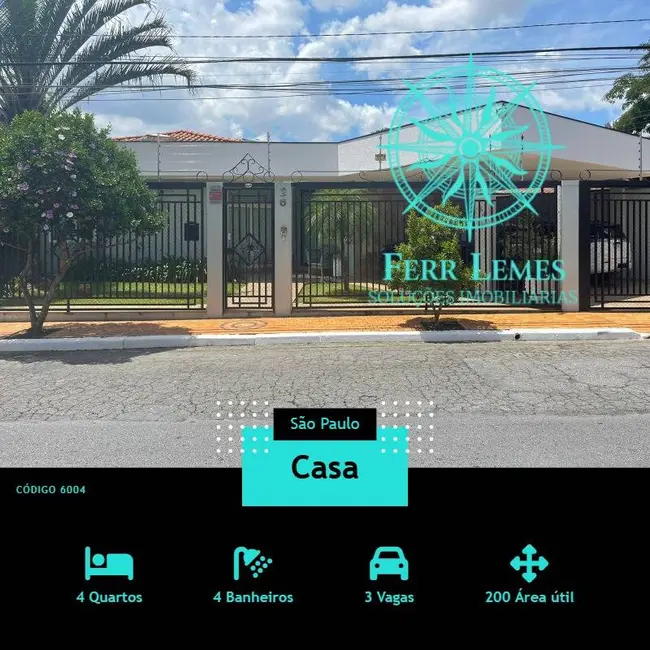 Foto 1 de Casa com 4 quartos à venda, 200m2 em Jardim Leonor Mendes de Barros, São Paulo - SP