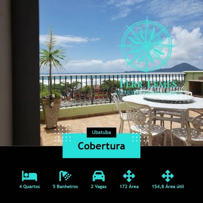 Foto 1 de Cobertura com 4 quartos à venda, 155m2 em Ubatuba - SP