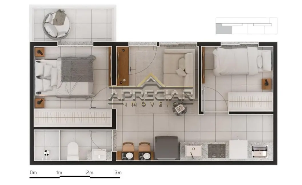 Apartamento com 2 quartos à venda, 42m2 em Burgo Paulista, São Paulo - SP - imagem 8 Foto 8 de Apartamento com 2 quartos à venda, 42m2 em Burgo Paulista, São Paulo - SP